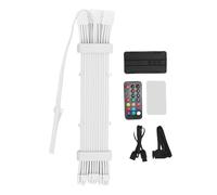 Denash Câbles PSU ARGB, 120 Perles à LED, Effet Lumineux de Météore pour Décoration de Boîtier de L'ordinateur à Carte Mère, Flexible 8 Broches de (Contrôleur SK3 Noir)