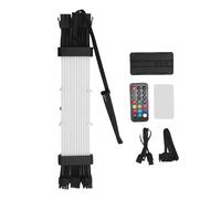 Denash Câbles PSU ARGB, 120 Perles à LED, Effet Lumineux de Météore pour Décoration de Boîtier de L'ordinateur à Carte Mère, Flexible 8 Broches de (Contrôleur SK3 Noir)
