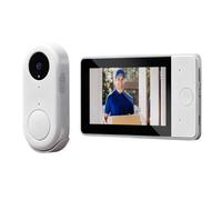 Denash Caméra de Sonnette sans Fil, écran de 4,3 Pouces avec Portée sans Fil de 150 M et Conversation Bidirectionnelle, Sonnette Vidéo étanche IP65 avec Batterie Rechargeable, pour