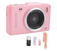 Denash Caméra HD 48MP, Zoom Numérique 16x, Vidéo 4K, écran de 2,8 Pouces, Système de Stabilisation, Réglage de la sensibilité ISO, Photographie de Minuterie, Automatique, Caméra de (Pink)