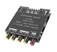 Denash Carte D'Amplificateur de Son 5.0, Amplificateur de Puissance de Caisson de Basses 2.1 Canaux 50 W X 2 + 100 W avec Contrôle des Basses Aigus et Entrées AUX, pour Haut-parleurs