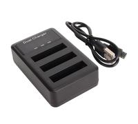 Denash Chargeur de Batterie de Chambre USB Efficient Triple Chargeur avec écran électrique pour DSC W170 NP BG1 Black pour Les Voyageurs et Les Photographes
