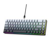 Denash Clavier de Jeu RVB 68 Touches pour Ordinateur, Design Ergonomique, 18 Modes D'éclairage, Disposition Compacte pour Le Bureau ou la Maison, Clavier Filaire Portable Peu Encombrant (Noir