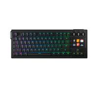 Denash Clavier Mécanique 78 Touches, Rétroéclairage RVB, Interrupteur Rouge Remplaçable à Chaud avec Bouton Programmable et Repose-Pieds Réglable, pour la Saisie et la Programmation de (Black)