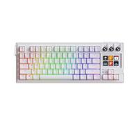 Denash Clavier Mécanique 78 Touches, Rétroéclairage RVB, Interrupteur Rouge Remplaçable à Chaud avec Bouton Programmable et Repose-Pieds Réglable, pour la Saisie et la Programmation de (White)