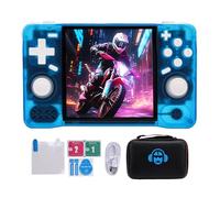 Denash Console de Jeu Rétro de 4,0 Pouces Console de Jeu Rétro HD avec Mame, N64, Support , Console Rechargeable Portable à 1,5 GHz pour Les Voyages à Domicile (Bleu Transparent #18)