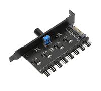 Denash Contrôleur de Vitesse du Ventilateur PC pour 8 Ventilateurs - Réglage Manuel Paya, Haute Précision - Réduit la Température et Le Bruit Facile Installation dans Le Châssis PCI Compatible avec
