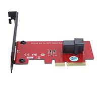 Denash Convertisseur de Cartes D'adaptateur PCI-E 4X pour Accessoire Informatique, Connecteur SFF-8643 en 4X avec Connecteur HD Mini-na, Support PCIE 4.0/3.0
