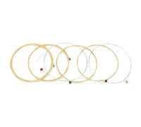 Denash Cordes de Guitare 6 Pièces, Noyau Hexagonal en Acier au Carbone, Enroulement en Bronze Phosphoreux, Doux et Confortable pour les Débutants, avec Revêtement 75/72 pour Guitare (TX620)