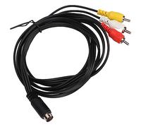 Denash Cordon d'extension Vidéo, Câble Mini DIN 10 Broches vers 3 Double Blindage Prise Standard Haute Précision Fil PVC Signal Clair 5,9 Pieds pour Projecteur pour Téléviseur