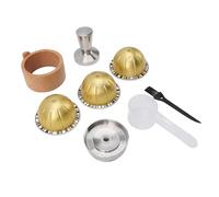 Denash Ensemble de Capsules de café Réutilisables de qualité Supérieure, 80ml, 150ml, 230ml, étui à Capsules de café avec Support en Bois, Cuillère et Brosse pour VERTUOLIN