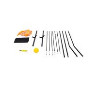 Denash Filet de Volleyball Portable avec Ballon et Sac de Rangement, 12x8ft | Système réglable en hauteur, poteaux en fibre de verre de 16 mm, pratique de la pelouse dans le jardin, installation rapide