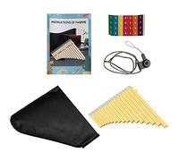 Denash Flûte de Pan à 16 Tuyaux, Flûte de Pan à clé G A2 ABS, Instrument de Musique Traditionnel Chinois à Vent en Bois, Facile à Jouer avec Un Beau Son, livré avec Un Sac de Transport (Yellow)