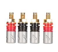 Denash Gold-Amplificateur Amplificateur ENSEIGNEMENTS Terminaux pour Une Connexion de Signal Stable, 4PCS Banana Plug Connecteurs pour la Fin du Haut-Parleur, adapté à L'installation Facile de