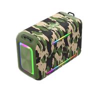 Denash Haut-Parleur Portable, Basses Puissantes de 120 W avec Lumières RVB, Stéréo sans Fil BT 5.3 pour Fête, Camping, Plage, Voyage (Camouflage)