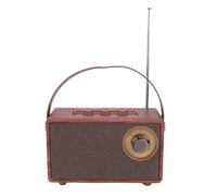 Denash Haut-Parleur Rétro Portable, Radio FM en Bois Massif 5W Classique sans Fil avec 5.3, Batterie de 1500mAh, Distance de 8 à 10 M, Fréquence de 150 Hz-20 KHz