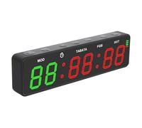Denash Horloge de Minuterie de Gym Portable, 6,8 Pouces Timer de L'entraînement à Intervalle Magnétique de 6,8 Pouces, Horloge Murale LED Fitness Timer Numérique avec Chronomètre pour