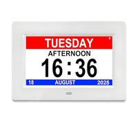 Denash Horloge Numérique de 10 Pouces pour Les Seniors, 12 Alarmes et Rappels Médicaux, Calendrier Numérique à Grand Nombre pour Les Personnes âgées, la Démence et la Déficience