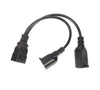 Denash IEC320 C14 Mâle à 5 15R 5 20r Cordon de Séparateur de Puissance Compact et Durable pour les Lampes de Bureau des Adaptateurs D'ordinateur Portable, PVC 12,6 Pouces Cordue Divisée pour les