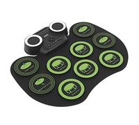 Denash Instrument de Musique de Tambour électronique avec des Cymbales à Pas de Simulation Built -en Haut-haut-parleur Kit de Batterie Portable Facile pour les Musiciens
