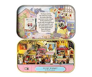 Denash Kit de Construction Miniature Bricolage, Modèle de Maison de Poupée en Bois Réaliste avec Meubles pour Adolescents Adultes, Cadeau Artisanal Créatif de Décoration de Maison Fait (JetseC1N7-5)