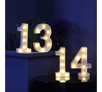 Denash Lettres Lumineuses de L'alphabet LED, Panneaux de Chapiteau DIY avec Lueur Blanche Chaude pour la Décoration de la Maison, Fête de Mariage (Denash3v7F-10148333)