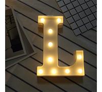 Denash Lettres Lumineuses de L'alphabet LED, Panneaux de Chapiteau DIY avec Lueur Blanche Chaude pour la Décoration de la Maison, Fête de Mariage (Denash3v7F-10148351)