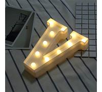 Denash Lettres Lumineuses de L'alphabet LED, Panneaux de Chapiteau DIY avec Lueur Blanche Chaude pour la Décoration de la Maison, Fête de Mariage (Denash3v7F-10148342)