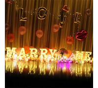 Denash Lettres Lumineuses de L'alphabet LED, Panneaux de Chapiteau DIY avec Lueur Blanche Chaude pour la Décoration de la Maison, Fête de Mariage (Denash3v7F-10148352)