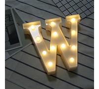 Denash Lettres Lumineuses de L'alphabet LED, Panneaux de Chapiteau DIY avec Lueur Blanche Chaude pour la Décoration de la Maison, Fête de Mariage (Denash3v7F-10148341)