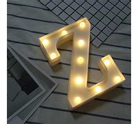 Denash Lettres Lumineuses de L'alphabet LED, Panneaux de Chapiteau DIY avec Lueur Blanche Chaude pour la Décoration de la Maison, Fête de Mariage (Denash3v7F-10148338)