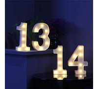 Denash Lettres Lumineuses de L'alphabet LED, Panneaux de Chapiteau DIY avec Lueur Blanche Chaude pour la Décoration de la Maison, Fête de Mariage (Denash3v7F-10148334)