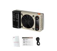 Denash Lumière Vidéo LED RVB 60 W avec Précision des Couleurs Cinématographique 2500 K-10 000 K 6490 Lux Lampe de Photographie Portable pour Créateurs Solo 4500 MAh BT Mesh Control Compact ABS