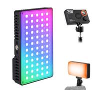 Denash Lumière Vidéo RVB, Panneau de Lumière de Remplissage Ambiante pour la Photographie avec 20 Effets, Température de Couleur 1800-9000K, CRI ≥95, Batterie 3300mAh, Lumière de