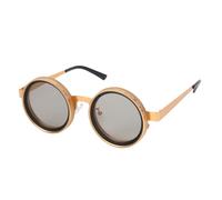 Denash Lunettes à Teinte Réglable, Lunettes de Soleil Rondes en Métal Noir doré avec Lentilles Filtrantes ND de 49MM pour la Pêche en Plein Air et un Usage Quotidien