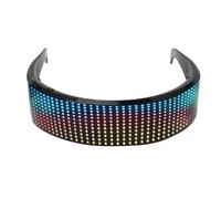 Denash Lunettes Matricielles LED Réactives à la Musique, Lunettes Lumineuses RVB Personnalisables avec Application, Lumières Haute luminosité, Longue Durée de Vie de la Batterie,