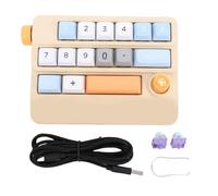 Denash Mécanique Numpad 19 Touches Programmables avec Contrôle du Joystick, Matériau ABS, USB Numpad câblé pour XP, Vista, OS X, 12 Modes D'éclairage (Yellow)