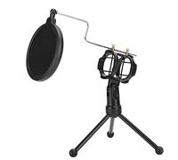 Denash Microphone-Anti-Spray-Mesh Double Couche Filtre D'absence Noire pour Les Performances du Studio D'enregistrement Clair