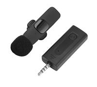 Denash Microphone de Revers, Batterie de Lithium Rechargeable sans Fil Batterie Faible Délai de 3,5 Mm de Lavalier Microphone pour l'enregistrement pour la Carte Son en Direct