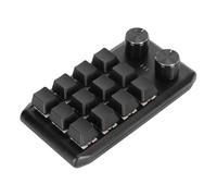 Denash Mini Clavier personnalisé, 12 Touches Mécaniques, 2 Boutons Programmables avec Interrupteur Rouge, pour PC de Jeu, Multimédia, Bureau, OS X (BT sans Fil (Batterie intégrée Incluse))