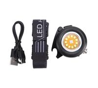 Denash Mini Lampe de Poche Ronde avec Lampe de Travail Porte-clés Rechargeable en Aluminium, Lumière de Secours de Poche RVB pour Ouvre-Bouteille (Black)