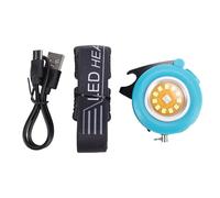 Denash Mini Lampe de Poche Ronde avec Lampe de Travail Porte-clés Rechargeable en Aluminium, Lumière de Secours de Poche RVB pour Ouvre-Bouteille (Blue)