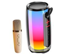 Denash Mini Mini-Haut-Parleur de Machine karaoké avec Microphone pour Le Plaisir en Famille, connectivité sans Fil pour Chanter n'importe où, qualité Sonore Claire pour Profiter de Chansons