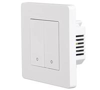 Denash Panneau D'interrupteur D'éclairage Smart Dimming 2 Gang pour le Contrôle Temporel, L'échange de Périphériques IOS et de Matériau en PVC (WHITE)