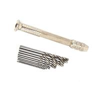 Denash Perceuse à Main à étau à Broche, Mini Perforatrice Manuelle pour une Sculpture Précise de Noyer, Outil de Fabrication de Bijoux avec Foret Hélicoïdal Manuel avec Embouts Hélicoïdaux