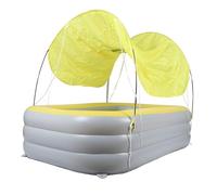 Denash Piscine Gonflable avec Auvent, Design épais, Piscine Gonflable pour Enfants, Aire de Jeux, Plage, Ombre, Matériau PVC pour L'extérieur (Yellow)
