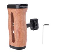 Denash Poignée Latérale Universelle en Bois pour Appareil Photo avec Réglable de Haut en Bas, Support de Chaussure Froide, Trou de Vis 1/4" pour Cage D'appareil Photo Numérique,