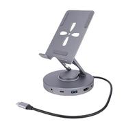 Denash Porte-Tablette avec Hub USB C, 10 en 1 Stand Rotatif de Station d'accueil USB C, Multimédia HD 4K, Charge PD de 100W, pour Pont Vapeur