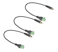 Denash PVC Gold - Prépared - Mono Mâle à 2 Broches Câble Adaptateur à Vis pour une Connexion Rapide, Durable pour L'équipement 3pcs