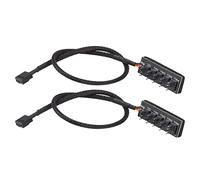 Denash PWM Fan Hub Splitter Efficace 4 Broches 1 à 5 Expansion de Chemins pour Les Ventilateurs de PC, Gestion de Câble Auto-adhésive pour Les Ventilateurs D'ordinateur